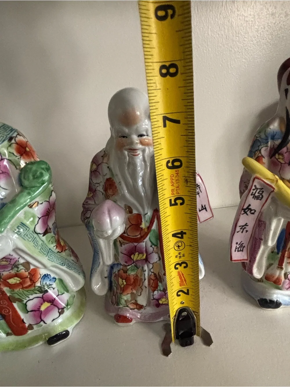 Three vintage Chinese porcelain wise men figurines